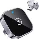 Wireless CarPlay Adapter & Android Auto Dongle, Shiny SilverFast Auto-Connect, Compact Plug & Play Wireless CarPlay Converter for iPhone & Android, USB/USB-C, No Delay, Seamless Reconnection