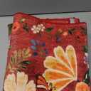 Floral Machine Washable Rug, 3x5 Rug Non Slip Soft Bedroom Rugs for Entryway Dorm, Ultra-Thin Rugs for Bedroom Stain Resistan(3 x 5, Red Garden)