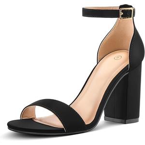 COASIS Women's Chunky Block Heels Open Toe Ankle Strap 3.5 Inch Heeled Sandals 10