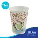 Dixie PerfecTouch 12 oz Paper Coffee Cups by GP PRO, Coffee Haze Design, 500 Count (25 Disposable Cups for each Sleeve, 20 Sleeves Per Case), 5342DX