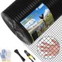 Galvanized Black Vinyl Coated Hardware Cloth, 1/2 Inch Mesh 19 Gauge
