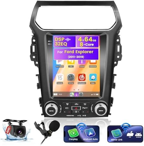 8 Cores 4+64G Android Radio for Ford Explorer 2011-2019, 9.7" Touch Screen for Explorer Carplay Android Auto with 32EQ Bluetooth5.0 WiFi GPS Navigation Mirror Link Backup Camera 1280 * 720 Resolution