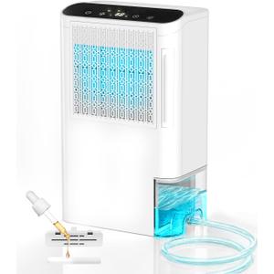 Dehumidifiers for Home & Basement, 2500 Sq.Ft Small Dehumidifier with Aroma Tray, 5ft Drain Hose, 74oz Water Tank, Timer & Sleep Mode, Portable Dehumidifier for Bathroom, Bedroom, RV, Closet