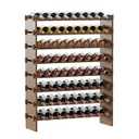 Bambloom Wine Rack Freestanding Floor, Wooden Stackable Bottle Storage Rack for Kitchen, Cellar. 72 Bottles Wine Holder Display Shelves for Champagne(Walnut)
