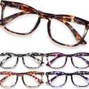CCVOO Reading Glasses for Women/Men, Eyeglasses, Blue Light Readers for Women/Men, Computer Eye Glasses, Cheaters (*C2 Flower Mix)
