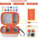 Lebakort Hard Case Compatible with Yoto Mini Kids Audio Music Player Children Speaker Plays Audiobook Cards Radio (Off White + Orange Case)