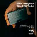 Slim RFID Wallet for Men Minimalist Aluminum Front Pocket Wallet with Removable Cash Clip Lightweight, Durable Metal Design (Brushed) (Dark Grey)