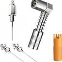 Grease Gun Coupler Needle Tip Kit: 5Pcs Grease Tube Hose Zerk Gun Fitting - 90 Degree Mini Grease Tool Locking Coupler Adapter for Lock N Lube Fittings - Small Quick Connect Grease Gun Nozzle