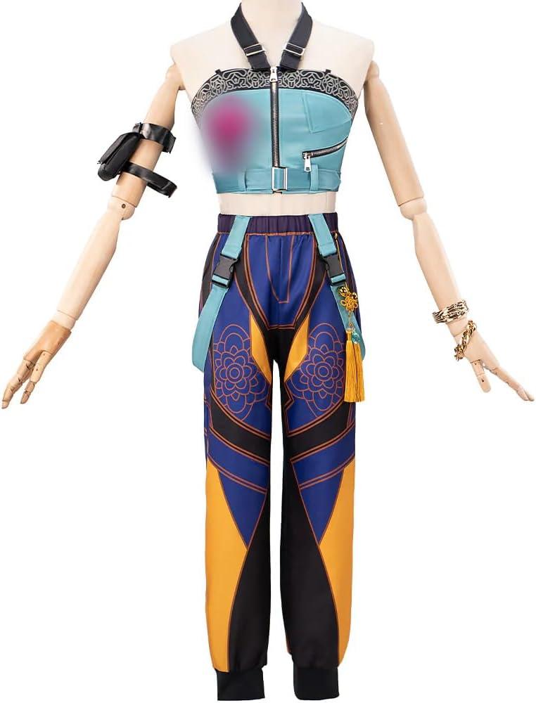 KIRA KIRA Movie Anime Cosplay Costume Doki-N Pop Singer Blue Sleeveless Top Long Pants Outfits (X-Small)