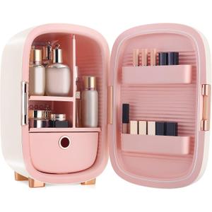 IKER Beauty Mini Fridge, 12 Liter Compact Refrigerator for Skin Care, Makeup and Cosmetic Products, Skincare Fridge for Women & Teen Girls, Portable Makeup Fridge for Bedroom, Office (White) (Sugar White)