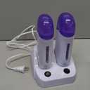 Mini Depilatory Wax Heater, Portable Cartridge Wax Depilatory Roller Warmer Heater Waxing Body Hair Removal Machine(Double Waxing Heaters)
