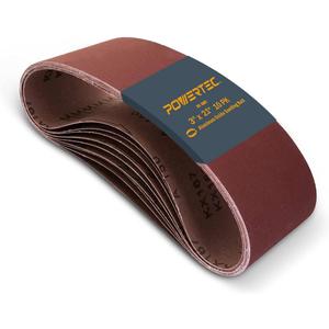 POWERTEC 3 x 21 Inch Sanding Belts, 10PK, 80 Grits Aluminum Oxide Sandpaper, 3x21 Sanding Belt for Portable Belt Sander, Woodworking, Paint Sanding, Metalworking, Rust Removal, Polishing (110430) POWERTEC 3 x 21 Inch Sanding Belts, 10PK, 80 Grits Aluminum Oxide Sandpaper, 3x21 Sanding Belt for Portable Belt Sander, Woodworking, Paint Sanding, Metalworking, Rust Removal, Polishing (110430)