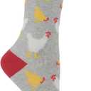 WHD Chicken Crew Socks for Women & Men | Grey Heather/Charcoal Heather, Medium | 2-Pack