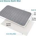 JUERLEN 2 Pack Diatomaceous Earth Shower Mat, Stone Bath Mat, Nonslip Super Absorbent Fast-Drying Hard Bath Mat for Bathroom Shower Floor, 24 x 16 inch, Grey Arrow Design, Dark Grey