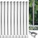 9 Pack 1-3/8" Chain Link Fence Extender, 25.2" Extension Height, U Bracket Design Patented Product, Galvanized Steel for top of Fence for Dogs and Privacy