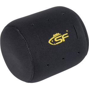 SF Neoprene Conventional Reel Covers Round Reel Case Protective Cover Shield Pouch, XXS/XS/S/M/L/XL/XXL Size, Black (Black-1Pcs-L)