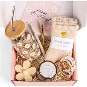 Gift Baskets for Women, Self Care Gifts for Teen Girls, Birthday Valentines Day Gift Box Set for Best Friend, Mom, Sister, Teens, Daughter, Friends  Beige