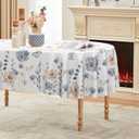 Horaldaily Spring Tablecloth 60x84 Inch Oval, Watercolor Flowers Washable Seasonal Table Cover for Party Picnic Dinner Decor