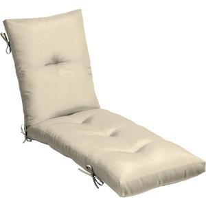 Arden Selections Outdoor Plush Modern Tufted Chaise Cushion, 76 x 22, Water Repellent, Fade Resistant, Tufted Cushion for Chaise Lounger 76 x 22, Tan Leala