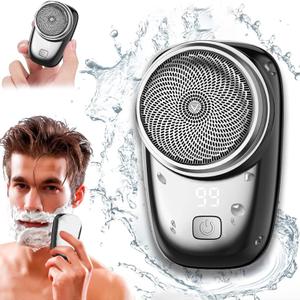 Mini Electric Shaver, 2025 New Pocket Size Electric Shavers for Men, Mini Portable Electrics Shaver, Rechargeable Easy One-Button, Powerful Waterproof Razor for Travel Office Business Trip