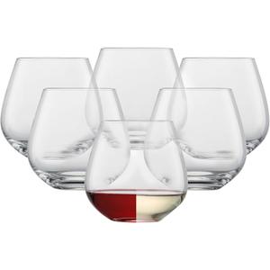 SCHOTT ZWIESEL Fort Rocks Glass (Set of 6), Stemless Tumbler, Dishwasher-Safe Tritan Crystal Glasses, Made in Germany (20 Ounce)