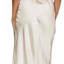 2024 Satin Cutout Halter Neck Midi Dress Silk Sexy Sleeveless Backless Empire Waist Formal Dresses for Wedding Guest XL