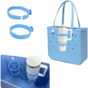 2 x Cup Holder for Bogg Bag Compatible with Stanley 30 oz 40 oz, Drink Holder for Simple Modern Rubber Beach Tote, Water Bottle Holder Attachment for XL Medium Small Bog Bag