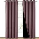 NICETOWN 100% Blackout Curtains 84 inches Long, Pair of Energy Smart & Noise Blocking Out Drapes for Baby Room Window, Thermal Insulated Guest Room Lined Window Dressing(Dry Rose, 52 inches Wide)