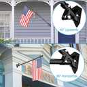 ZMTECH American Flag with Pole- 5FT 1" Stainless Steel Flag Poles with Holder for Outside House, Upgraded Tangle Free Rings and Bracket, Residential or Commerical (Black, No Light)
