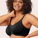 HSIA Minimizer Bras for Women Plus Size, Full Coverage Coolcomfort T Shirt Unlined Bra with Underwire for Heavy Breast, Black 36H