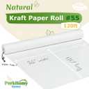 PerkHomy 36" x 1,440" (120') White Kraft Paper Roll for Craft Bulletin Board Paper Art Table Covering Crafting Gift Wrapping Bouquet Packing Parcel 80GSM 55LB (White, 36" x 120')
