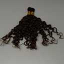 Chocolate Brown Water Wave Bulk Human Hair for Boho Braids - 14 Inch Color4 Curly Hair Extensions No Weft 2 Braids Per Pack Wet and Wavy Braiding Hair 100g