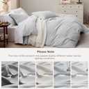 Bedsure Light Grey Duvet Cover Queen Size - 3 Pieces Prewashed Cotton-Like Extra Soft Bedding Set, Includes 1 Duvet Cover 90x90 Inches with Zipper Closure & 2 Pillow Shams, Comforter Not Included