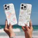 Toycamp for iPhone 11 Pro Case Cute - Women Girly Girls Glitter Phone Cover 11Pro Kawaii Sparkle Bling Shine Aesthetic Pretty Unique Wave Design Funda for Apple 11 Pro, Heart