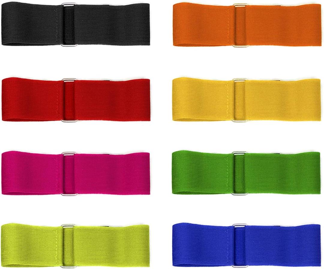 8 Colors 3 Legged Race Bands, Three Legged Race Durable Firm Elastic Tie Rope Colorful 3 Leg Race Band for Party Game Outdoor Fun