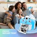 Instant Printing Camera for Kids with Color Pens- Kids Selfie Camera. Image and Video Recorder, 12MP Photo Shooting, 180-Degree Rotating Feature. Gift for Ages 5, 6, 7, 8, 9, 10 (Blue)