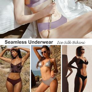 Seamless Underwear for Women No Show Ice Silk Bikini Breathable Hipster Wavy Sides Invisibles Panties 5 Pack XL Seamless Underwear for Women No Show Ice Silk Bikini Breathable Hipster Wavy Sides Invisibles Panties 5 Pack XL