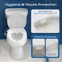 Elongated Bidet Toilet Seat Non-Electric, Slow-Close Lid, Adjustable Water Pressure, Self-Cleaning Dual Nozzles for Frontal & Rear Wash Hygienic Fresh Water Bidet Seat with Brass Inlet (Elongated)