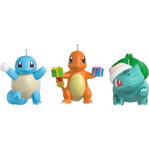 Hallmark Keepsake Mini Christmas Ornaments 2025, Pokmon Squirtle, Charmander, Bulbasaur, Set of 3, Gifts for Gamers