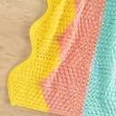 WDIRARA Girl's Crochet Cover Up Color Block Short Sleeve V Neck Beach Swimsuit Coverups, 8Y