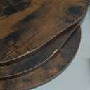 MaxSmeo Side Table, 3-Tier Small End Table, Modern Oval Night Stand Accent Table for Living Room, Bedroom, Rustic Brown