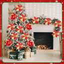 Zeyune 12 Pcs 9.84" Large Poinsettia Picks for Christmas Tree Red Gold Glitter Artificial Christmas Poinsettias Flower with Stems Xmas Floral Ornaments for Xmas Tree Party Wreath DIY Vase Home Decor