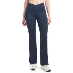 Danskin Women's Side Slit Flare Leg Yoga Pants (Blue, S)
