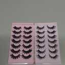 Mink Lashes Fluffy Wispy Lashes Natural Look 3D False Eyelashes D Curl Russian Strip Lashes 7 Pairs Short Fake Eyelash Pack by EYDEVRO, Set of 2