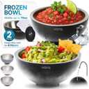 70oz Black Stainless Steel Dip Chiller Bowl with Lid (2 Pack)