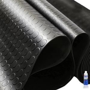 Heavy Duty Coin-Grip Rubber Flooring Roll 4x6 FT, Multi-Purpose Waterproof Anti-Slip Floor Mat, Easy to Clean Under Equipment, Mats for Garage, Gym, Stable, Basement, Kennel
