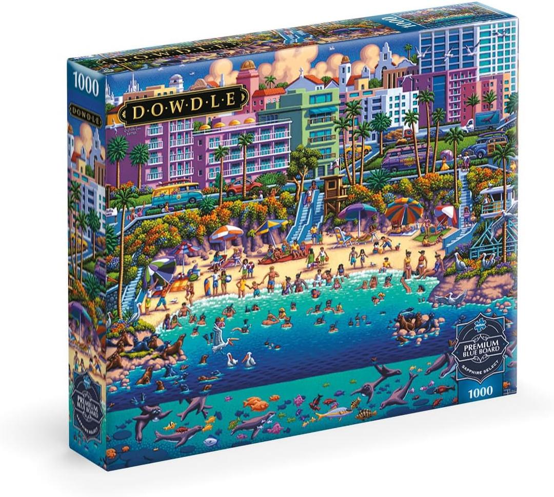 Buffalo Games - Sapphire Select - Eric Dowdle - La Jolla Cove - 1000 Piece Jigsaw Puzzle  Challenging & Fun  Blue Core Puzzle Board  Giftable Display Box - Full Size Poster Included