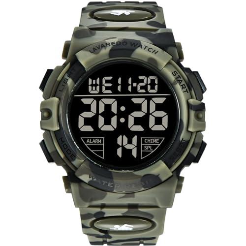 L LAVAREDO Mens Digital Watch Sports Military Watches Waterproof Outdoor Chronograph Wrist Watches for Men with LED Back Ligh/Alarm/Date