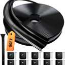 1 RV Trim Molding Insert, 50 Ft Heavy Duty RV Weather Stripping Exterior, Vinyl Rubber Seal Strip Includes End Caps, Screw Cover Trim for Camper Travel Trailer, Black