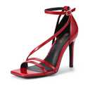 IDIFU Red Square Toe Sandals, size 6